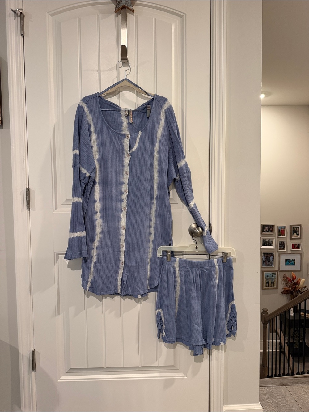 Free People Blue Tie-Dye Women's Sleep Set - Top & Shorts